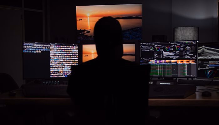 RTL Studios editing suite with color-grading monitors during post-production